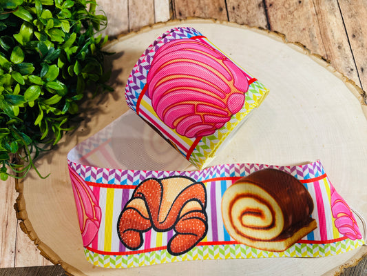 PAN DULCE YARD PRINTED 3 INCH ON GROSGRAIN RIBBON, POTTER RIBBON, CUT TO SIZE, VIEW STORE FOR MORE PATTERNS