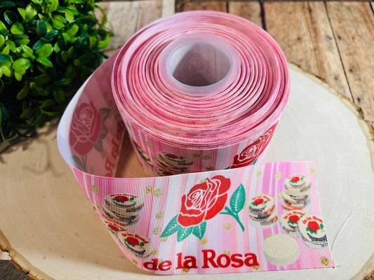 MAZAPAN DE LA ROSA YARD PRINTED 3 INCH ON GROSGRAIN RIBBON, POTTER RIBBON, CUT TO SIZE, VIEW STORE FOR MORE PATTERNS