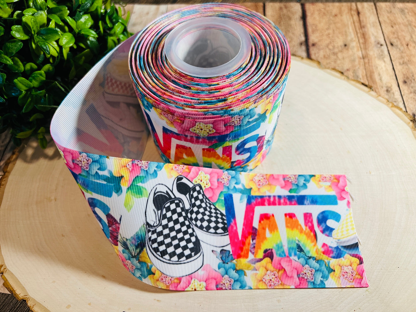 VANS YARD PRINTED 3 INCH ON GROSGRAIN RIBBON, POTTER RIBBON, CUT TO SIZE, VIEW STORE FOR MORE PATTERNS