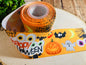 HAPPY HALLOWEEN 1 YARD PRINTED 3 INCH ON GROSGRAIN RIBBON, POTTER RIBBON, CHARACTER RIBBON, CUT TO SIZE, VIEW STORE FOR MORE PATTERNS