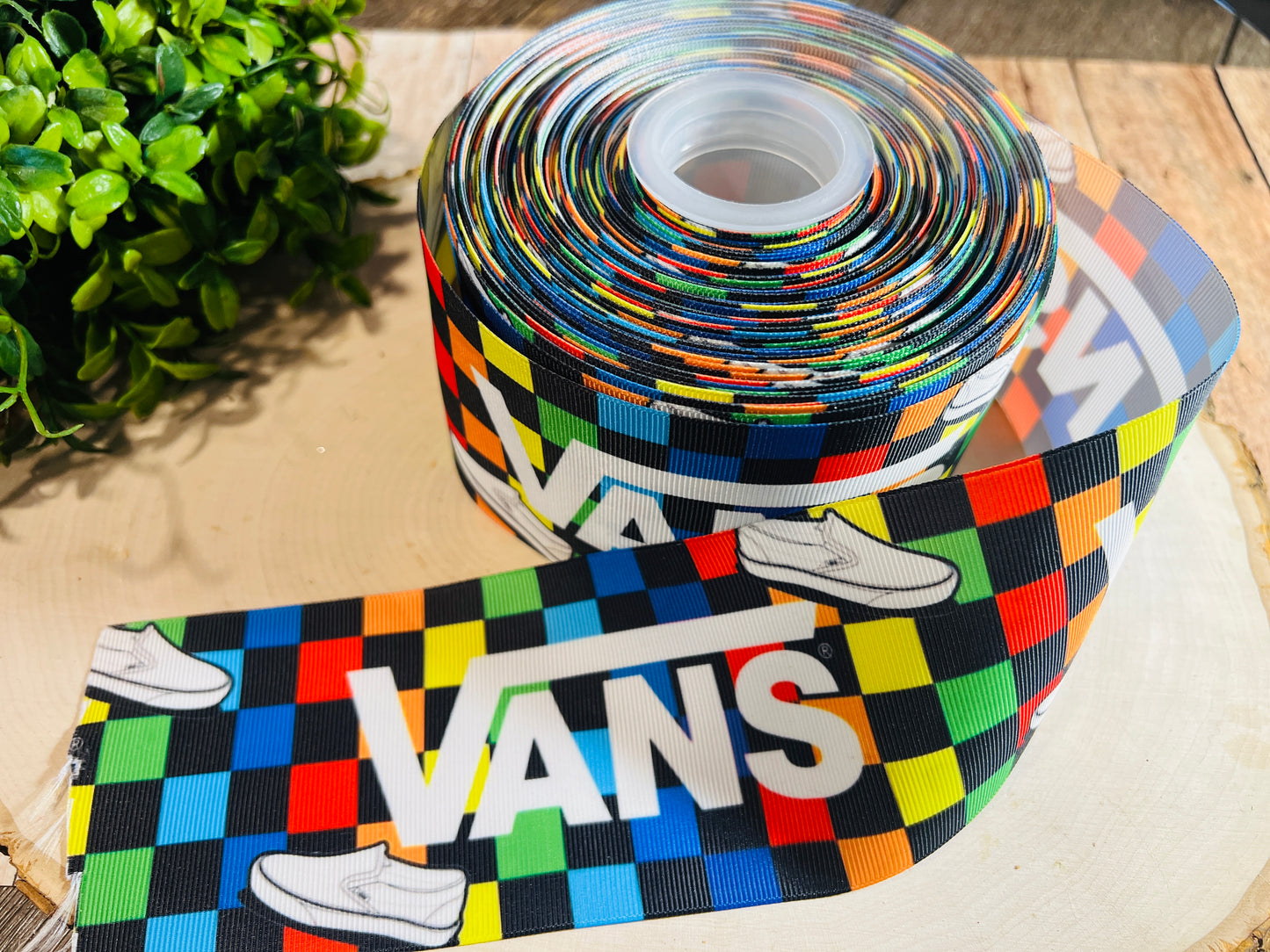 VANS COLORS YARD PRINTED 3 INCH ON GROSGRAIN RIBBON, POTTER RIBBON, CUT TO SIZE, VIEW STORE FOR MORE PATTERNS