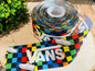 VANS COLORS YARD PRINTED 3 INCH ON GROSGRAIN RIBBON, POTTER RIBBON, CUT TO SIZE, VIEW STORE FOR MORE PATTERNS