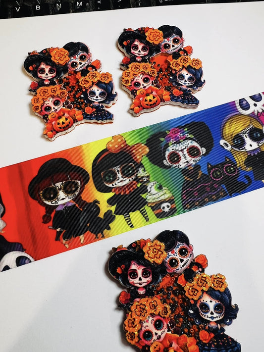 Dia de los Muertos group Shaker Bow