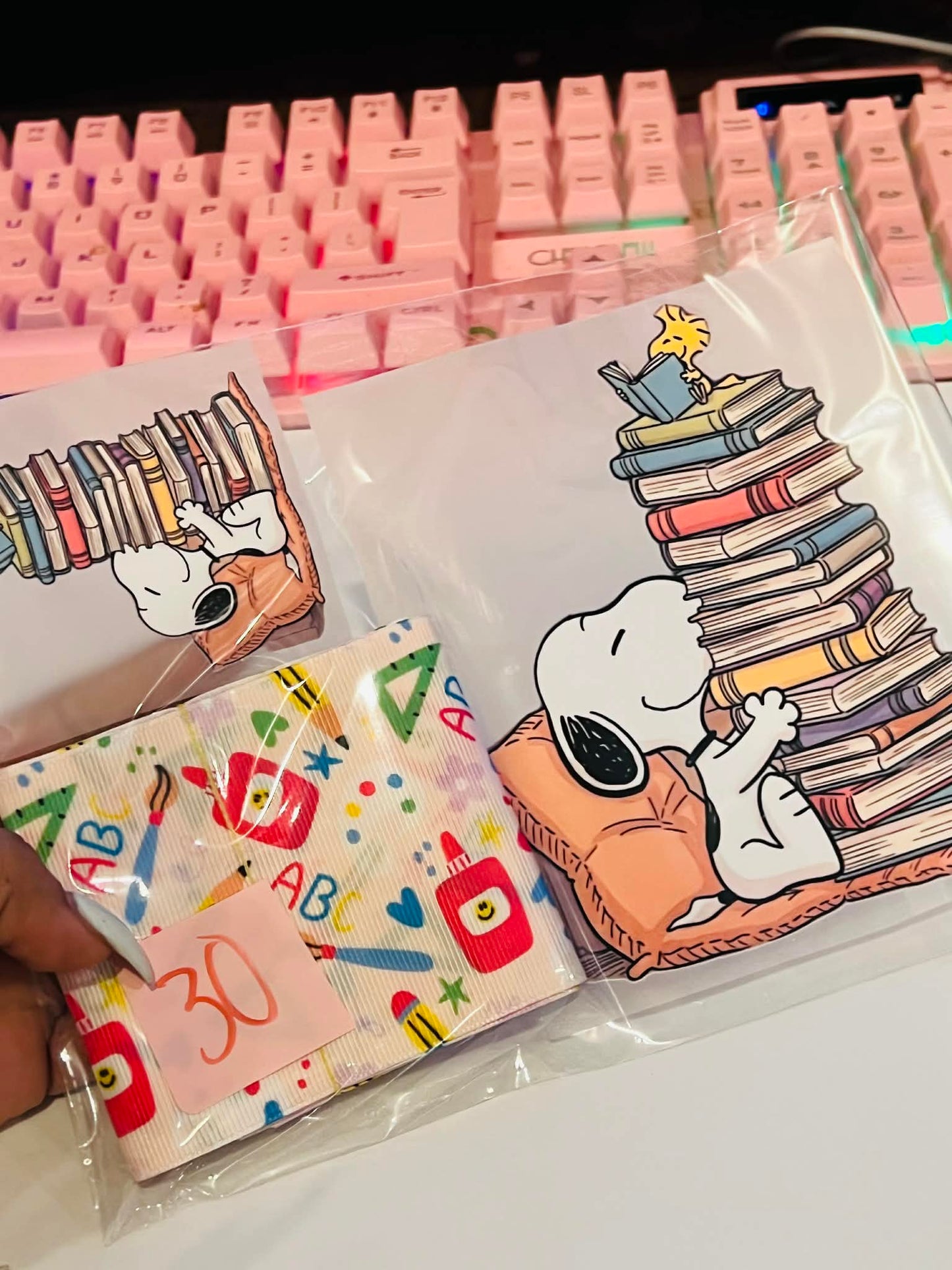 Snoopy reading books